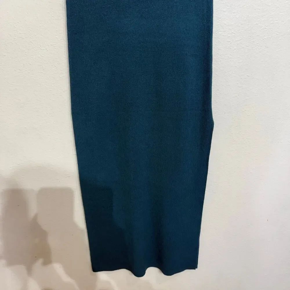 Future Collective Teal Side Column Slip Convertible Maxi Skirt Dress Sz M